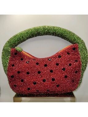 NWOT Anthropologie Tate Beaded Watermelon Bag